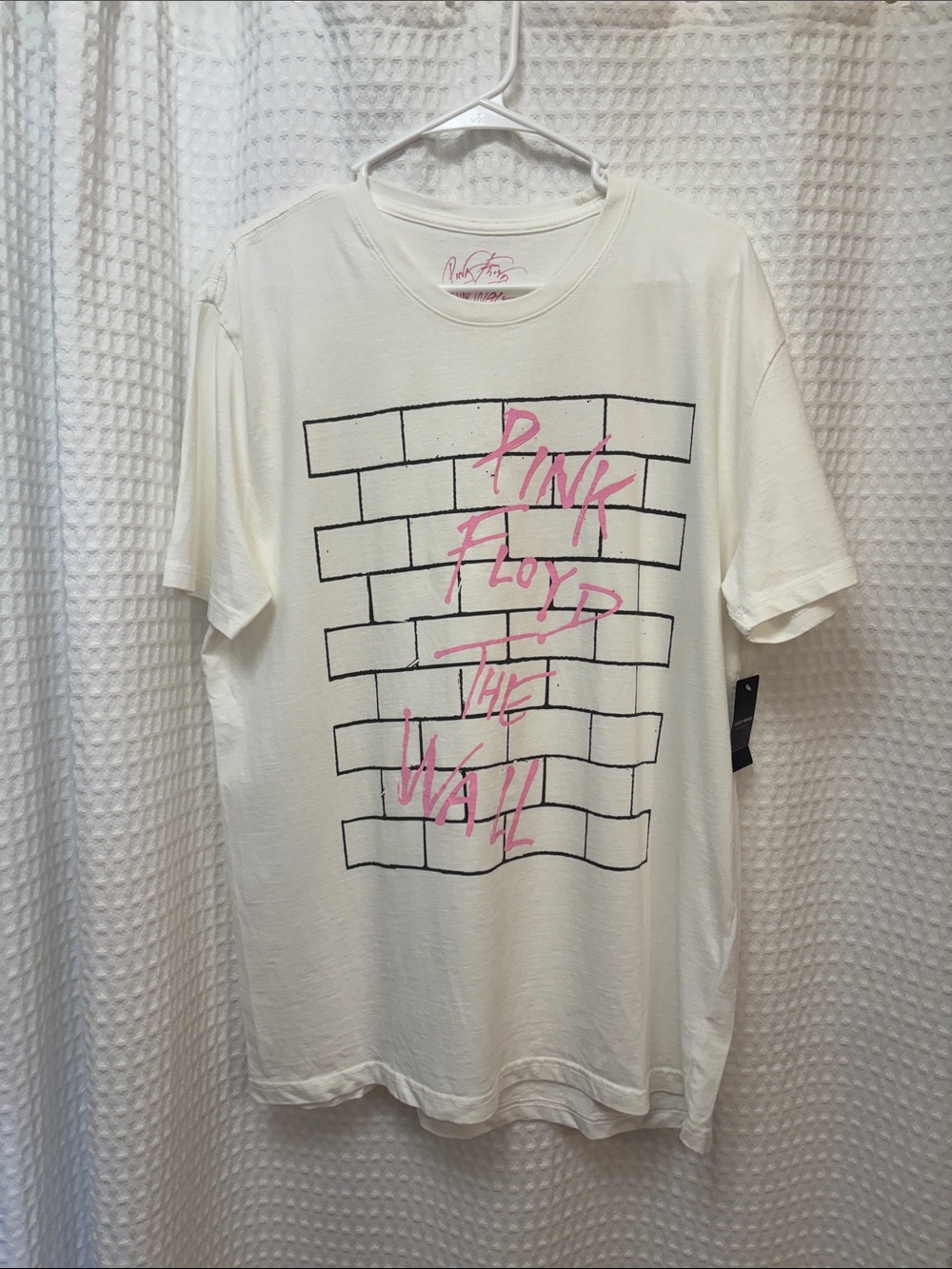 Lucky Brand White Short Sleeve Graphic Tee with Pink & Black Print
